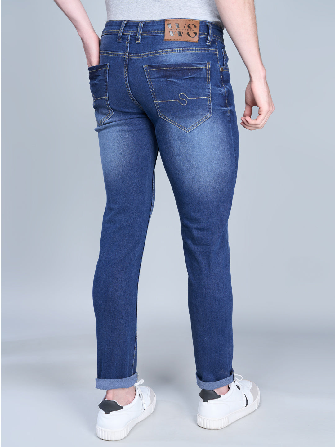 STEAMZ Mens Blue Denim Straight Fit Jeans