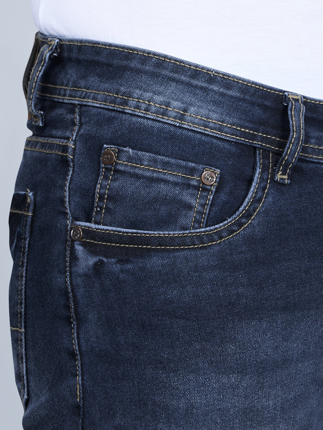 STEAMZ Indigo Mens Denim Comfort Fit Jeans