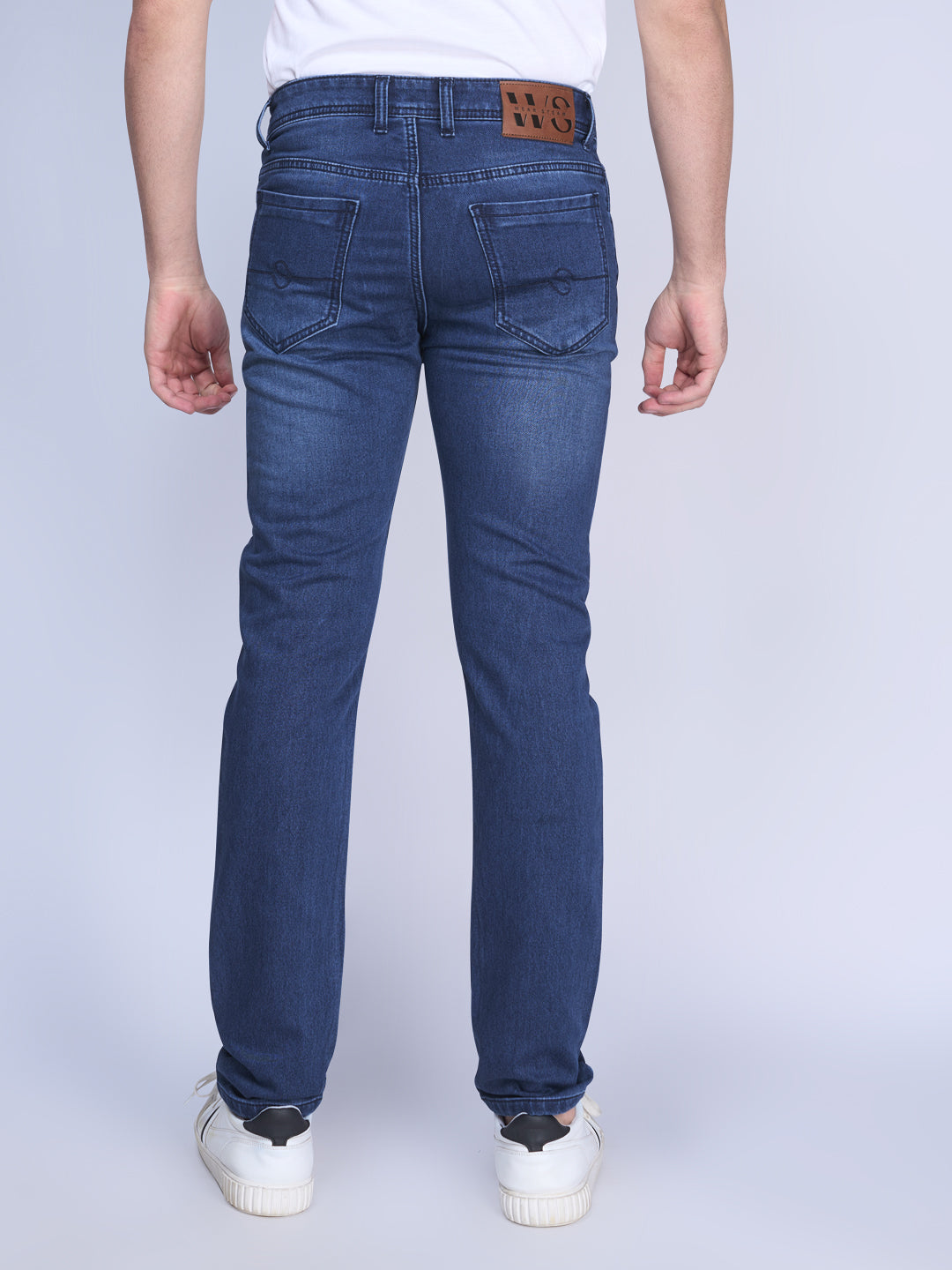 STEAMZ Mens Storm Blue Denim Straight Fit Jeans