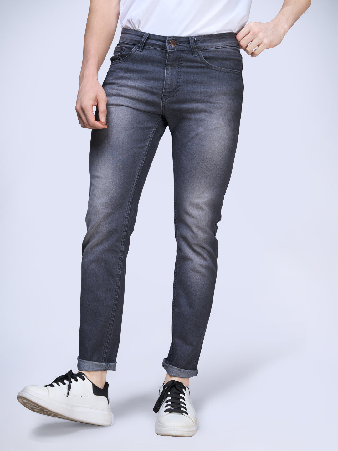 STEAMZ Fossil Grey Comfort Fit Jeans