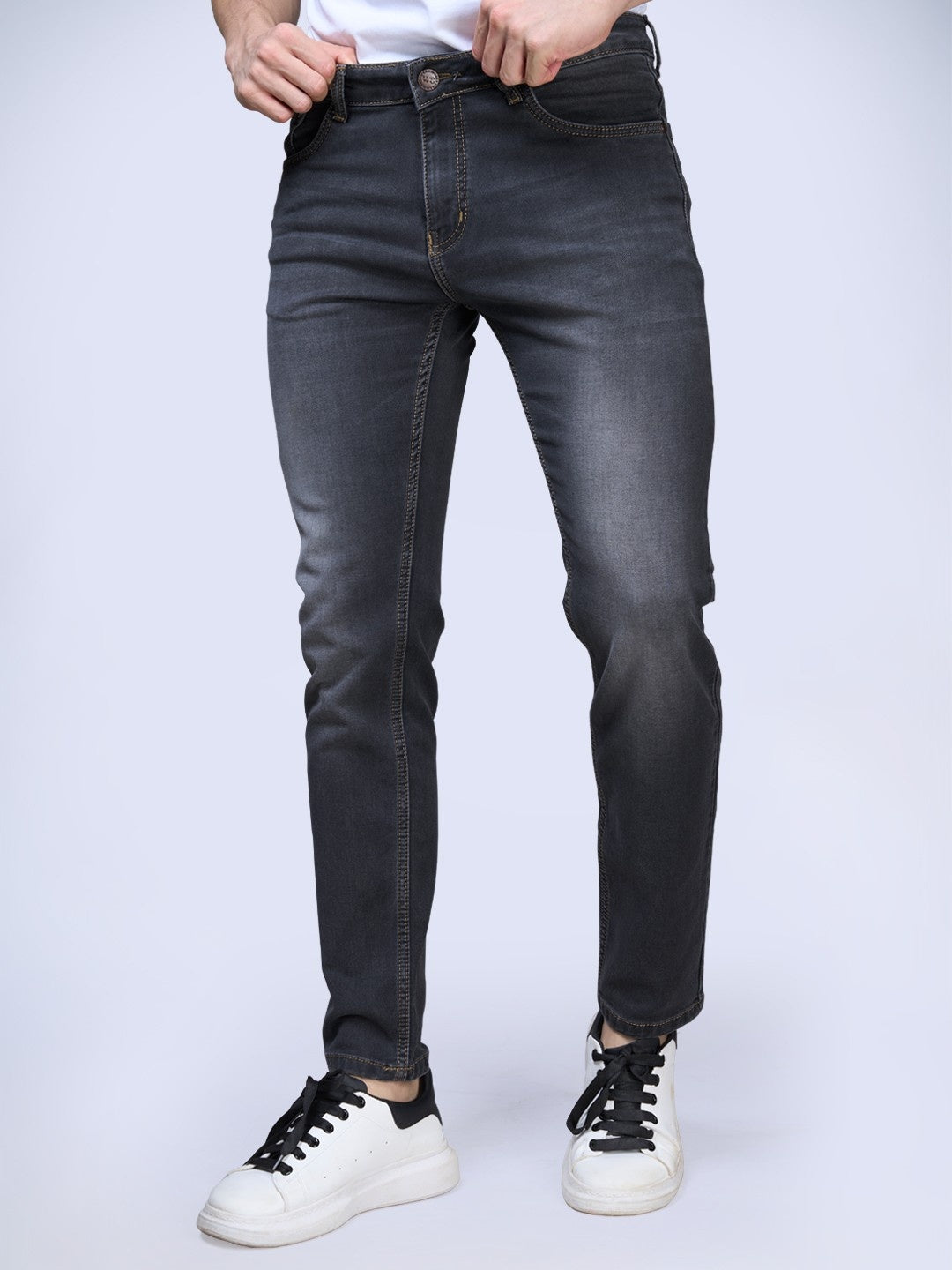 STEAMZ Rino Grey Comfort Fit Jeans