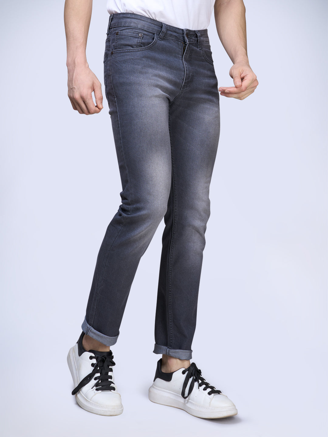 STEAMZ Fossil Grey Comfort Fit Jeans