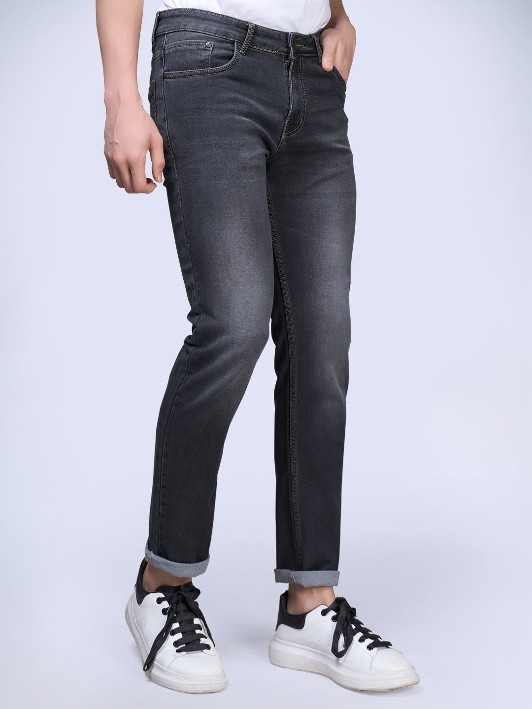 STEAMZ Rino Grey Comfort Fit Jeans