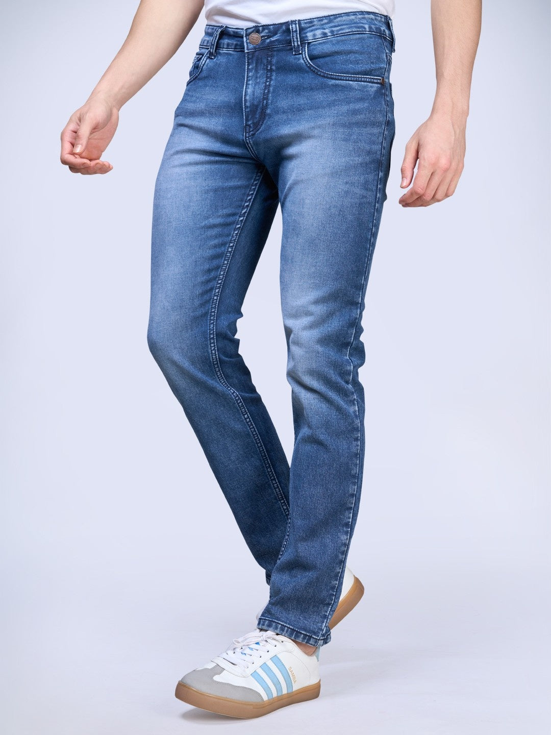 STEAMZ Mens Regular Blue Straight Fit Jeans