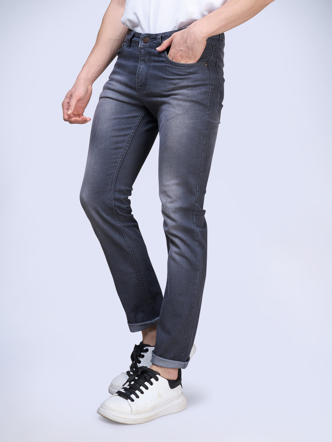 STEAMZ Fossil Grey Comfort Fit Jeans