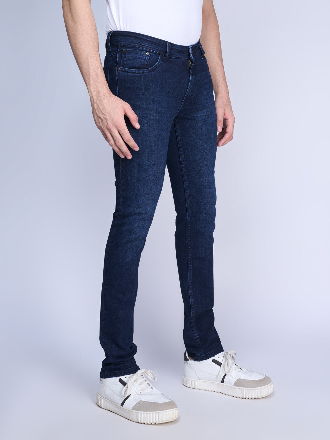 Plain Men Dark Blue Slim Fit Denim Jeans, Waist Size: 28-32 inch at Rs  599/piece in Barpeta Road